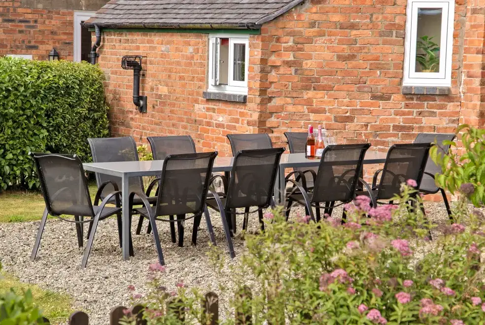 Garden furniture at Oliver's Mill with shared Indoor Pool, Sports Court & Play Area