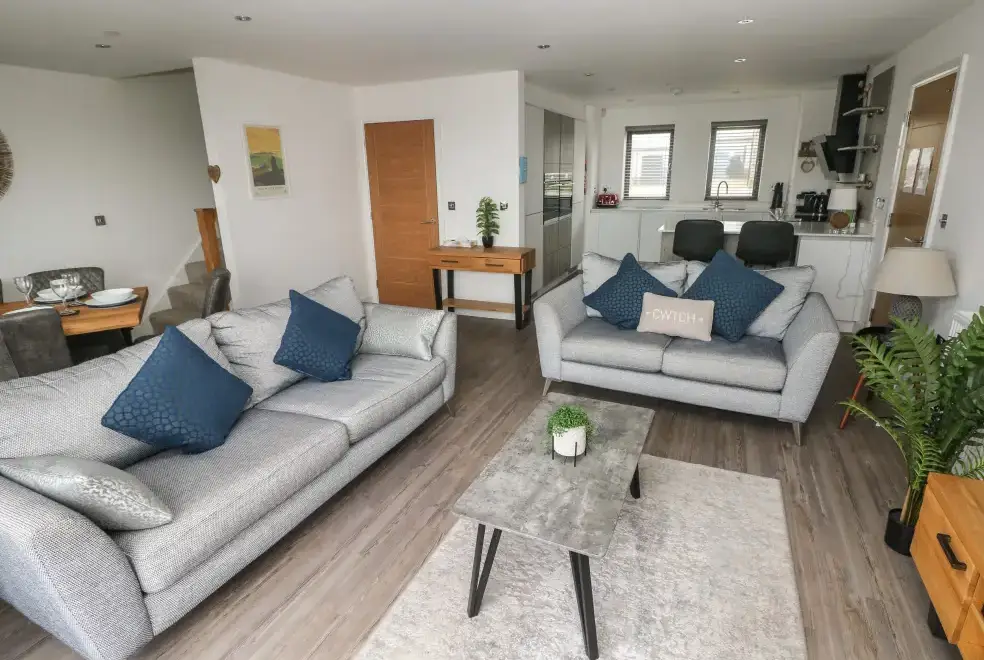 Open plan living area at One Sand Banks