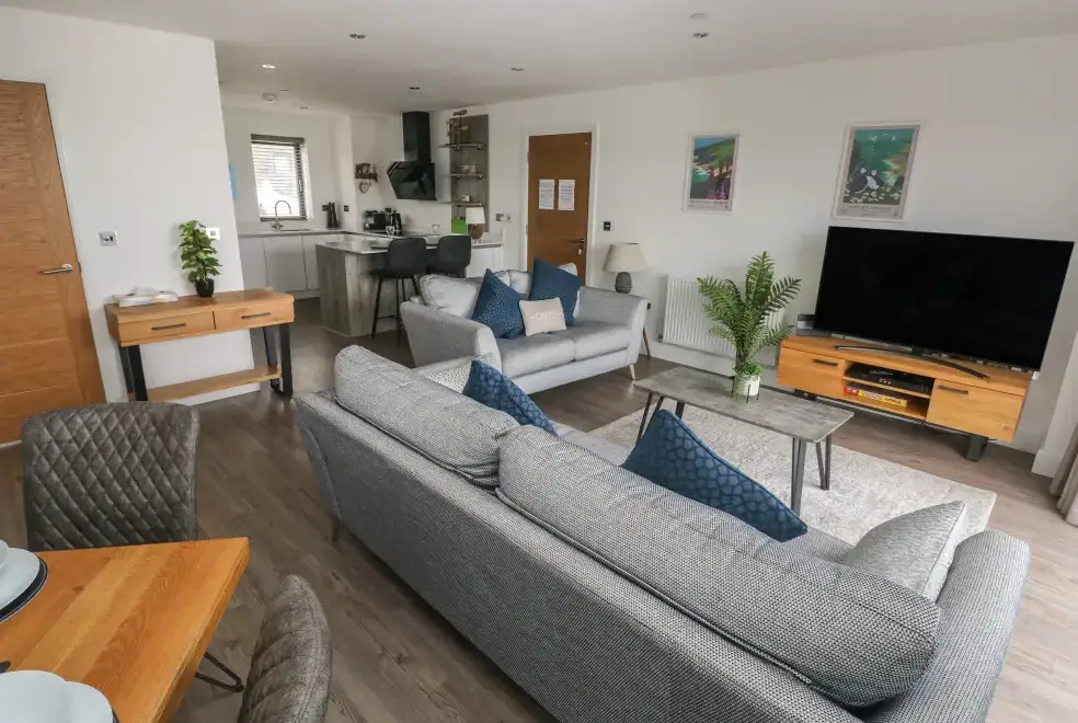 Open plan living area at One Sand Banks