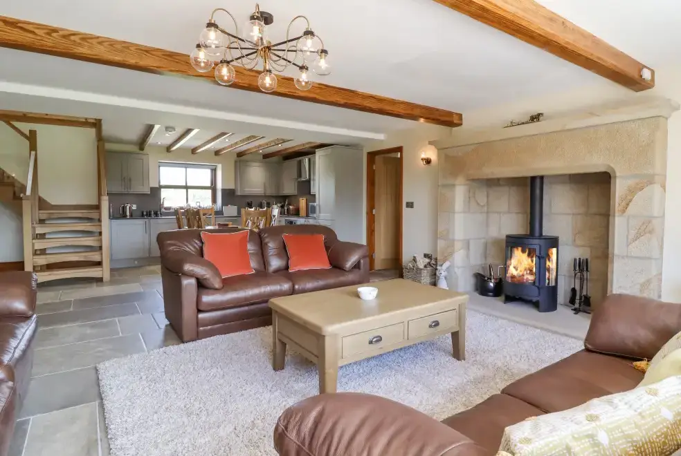 Open plan living area at Orcaber Farmhouse