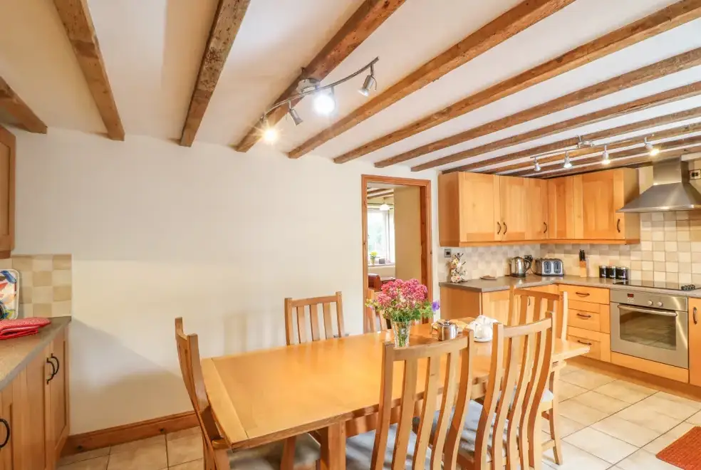 Kitchen/diner at Orchard View Dogs-Welcome Cottage, Peak District National Park
