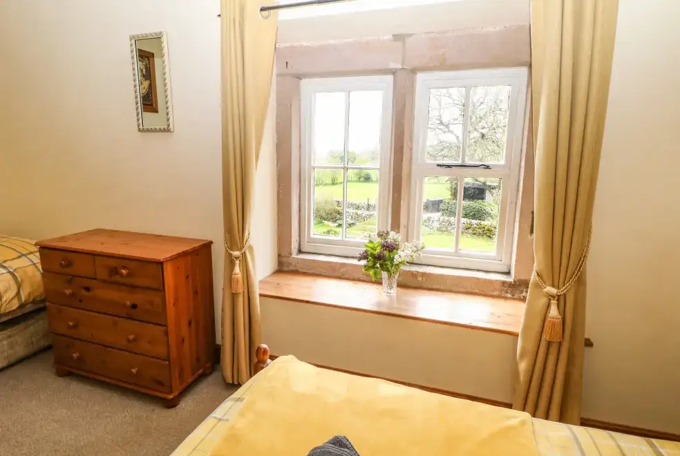 Bedroom at Orchard View Dogs-Welcome Cottage, Peak District National Park