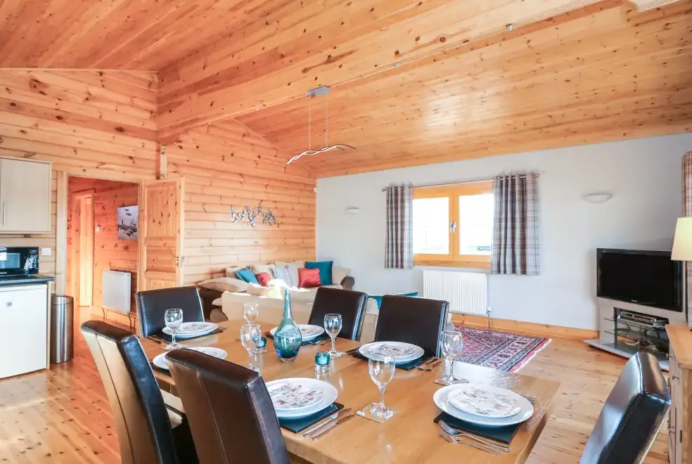 Open plan living area at Osprey Lodge