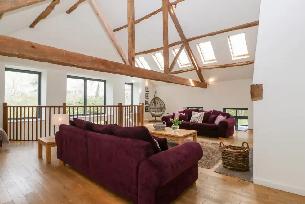Open plan living area at Owl Barn