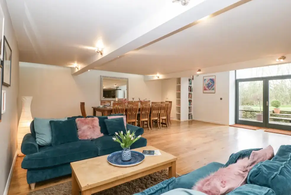 Open plan living area at Owl Barn