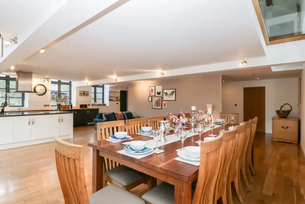 Open plan living area at Owl Barn