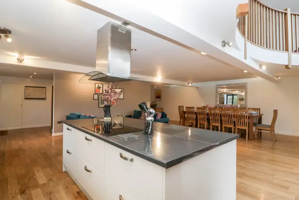 Open plan living area at Owl Barn