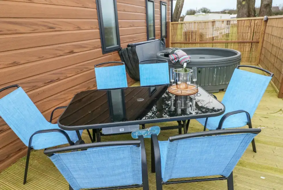 Decked area at Oyster Lodge