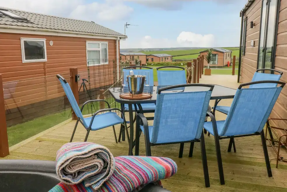 Decked area at Oyster Lodge