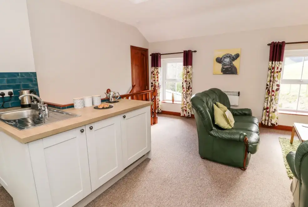 Open plan living area at Peniarth