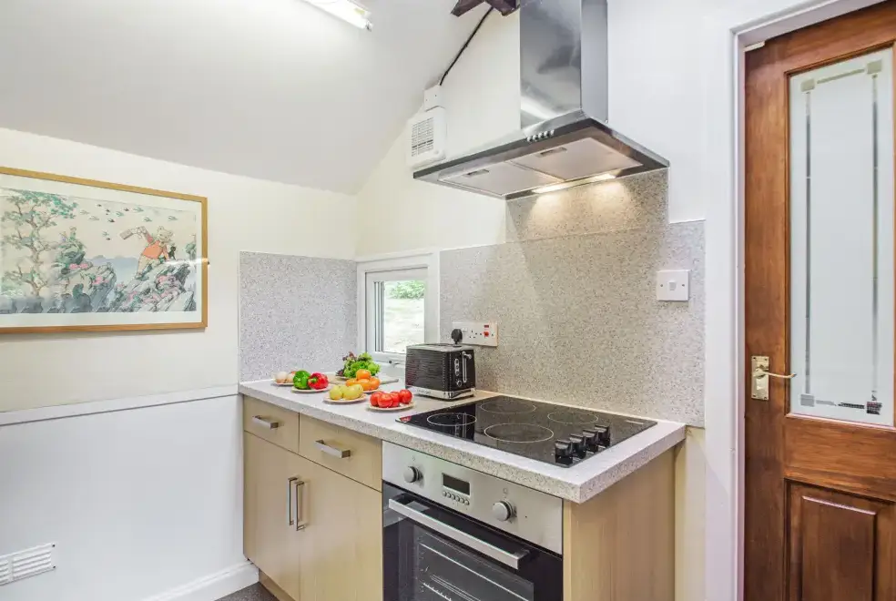 Well equipped kitchen at Penlan