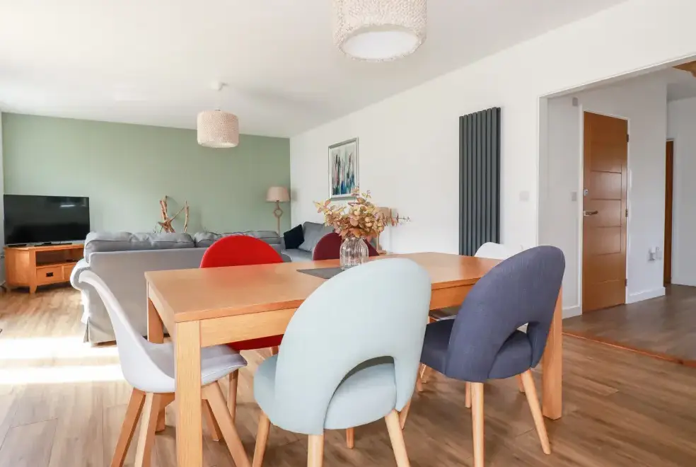 Open plan living area at Penn-An-Vownder Holiday Bungalow