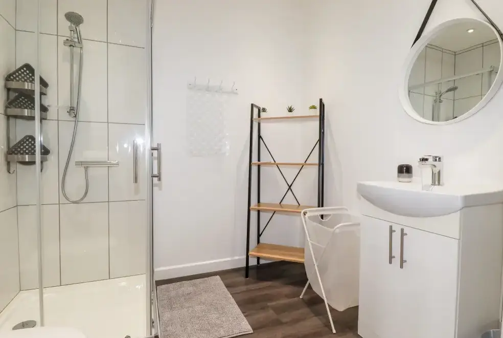 Shower room at Penn-An-Vownder Holiday Bungalow