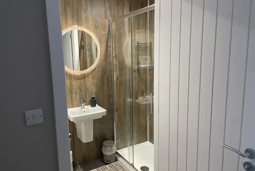 Shower room at Pennant Uchaf