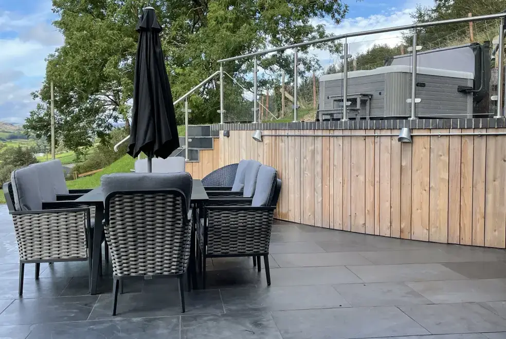 Patio area at Pennant Uchaf