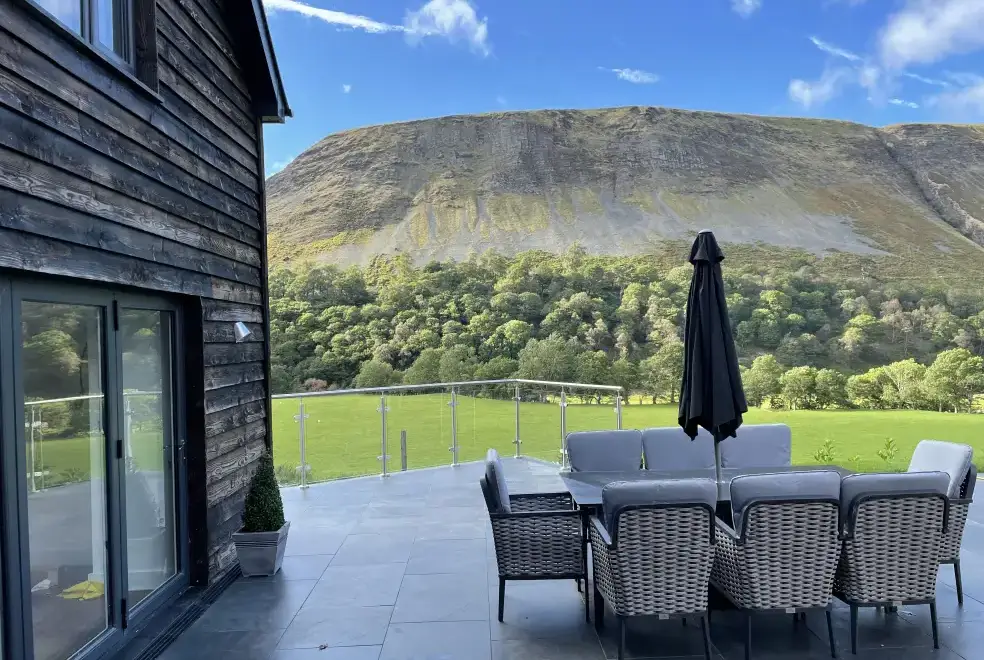 Patio area at Pennant Uchaf