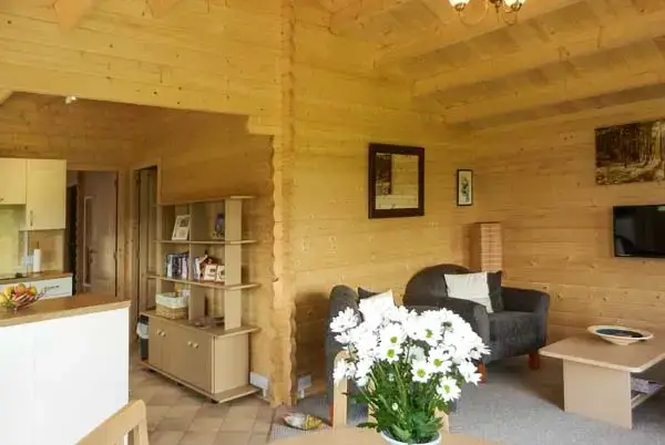 Open plan living area at Pennylands Willow Lodge