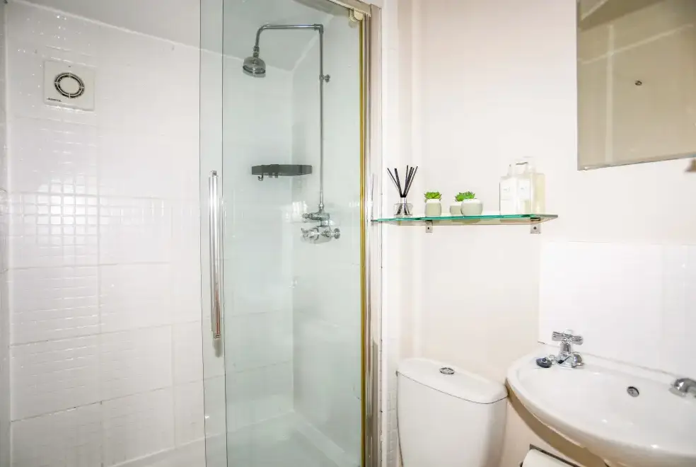 Shower room at Penrallt Cottage