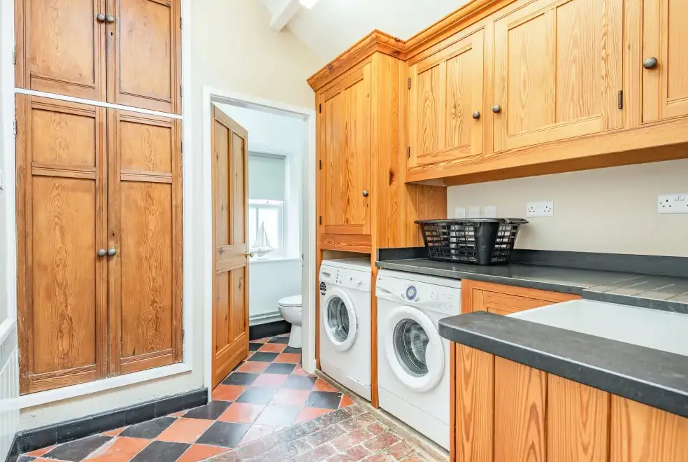Utility room at Pensarn Hall Dogs-welcome Cottage, Snowdonia North Wales 