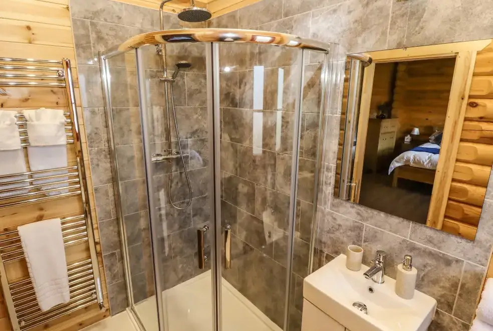 Shower room at Pine Lodge