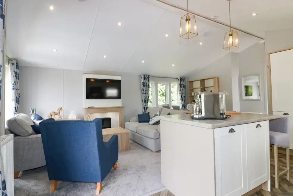 Open plan living area at Pinehurst Lodge