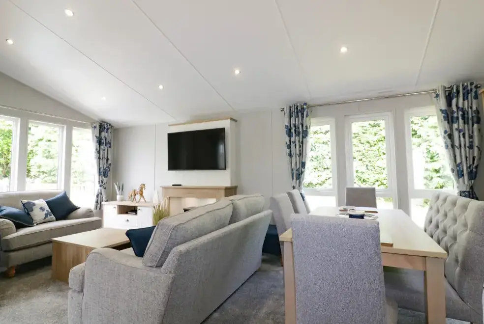 Open plan living area at Pinehurst Lodge