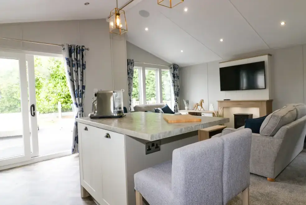 Open plan living area at Pinehurst Lodge