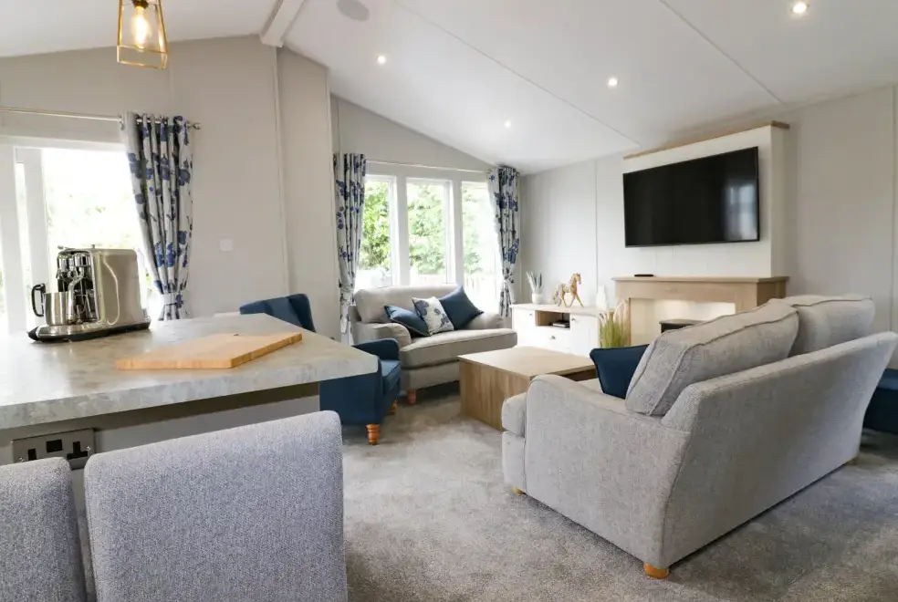 Open plan living area at Pinehurst Lodge