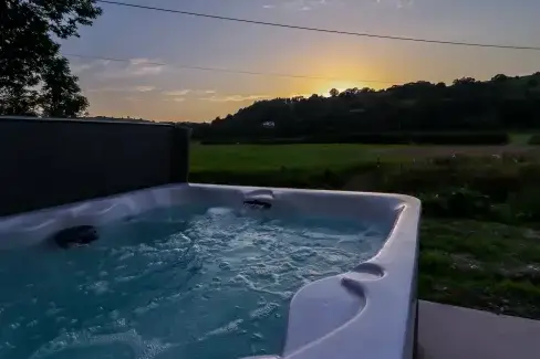 Private Hot Tub at Plas Glan Yr Afon, Denbighshire