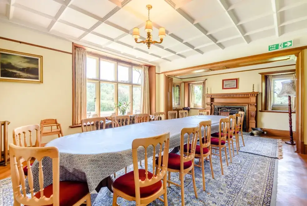 Dining room at Plas Gwynfryn