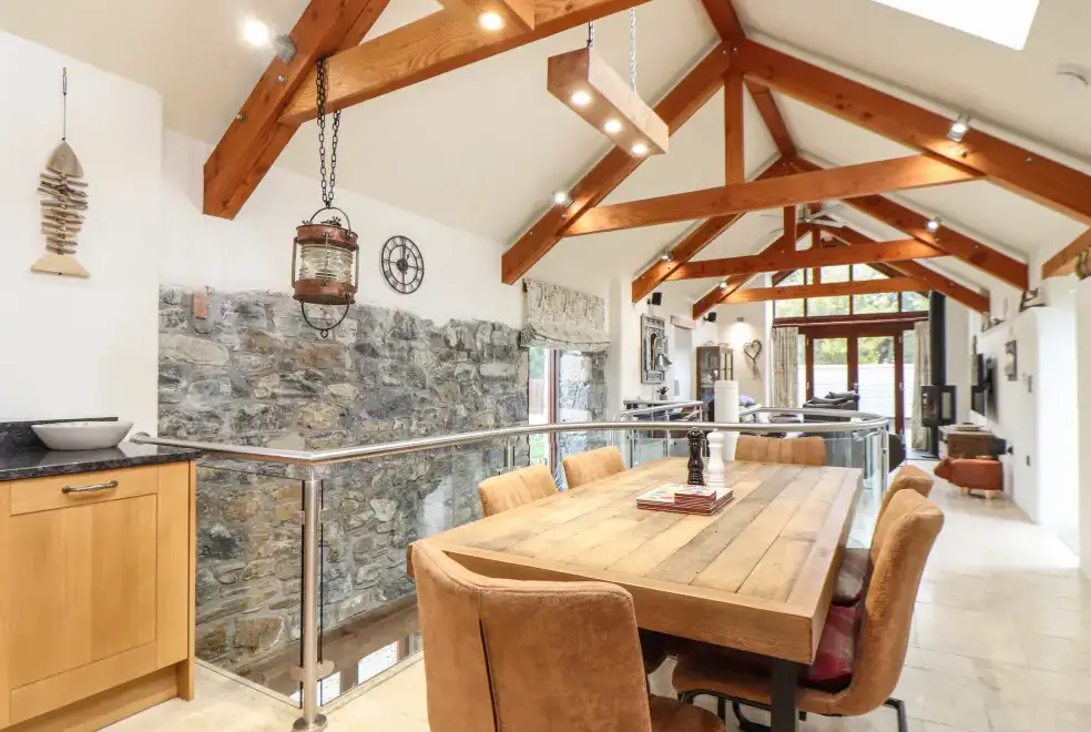 Kitchen/diner at Pol Glas Hall