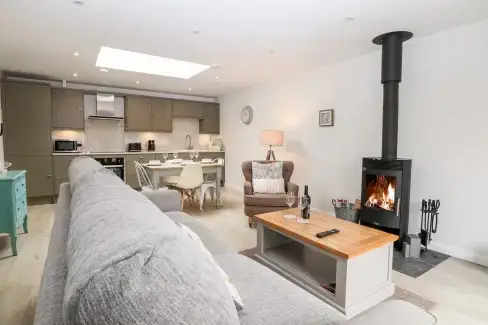 Open plan living area at Rabbit's Warren, Hampshire