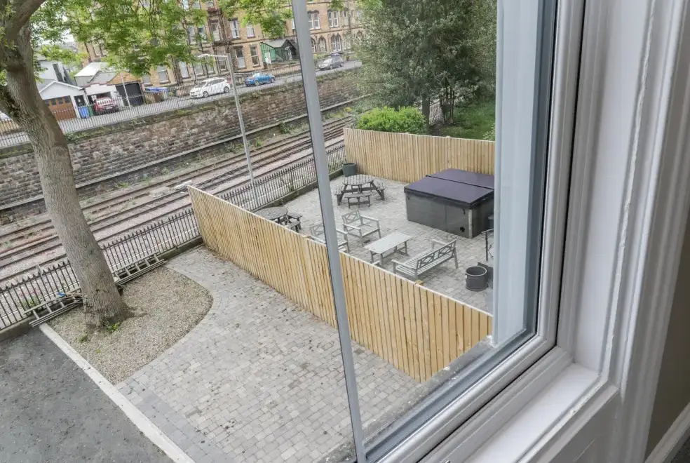 Enclosed garden at Railway House