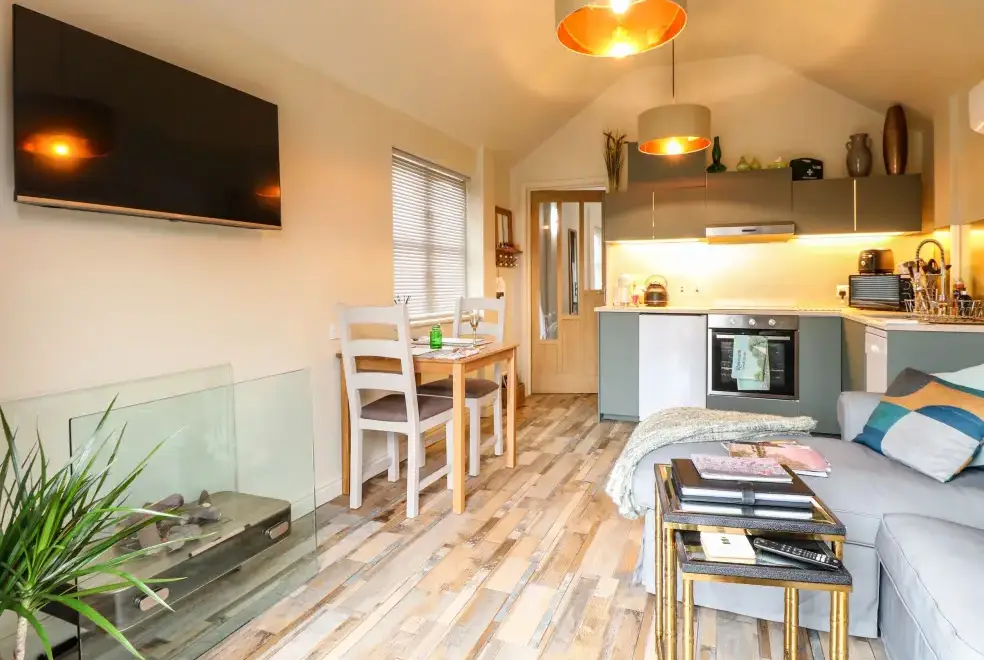 Open plan living area at Red Brick Retreat