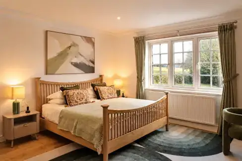 Super king-size bedroom at Red Gables, Herefordshire