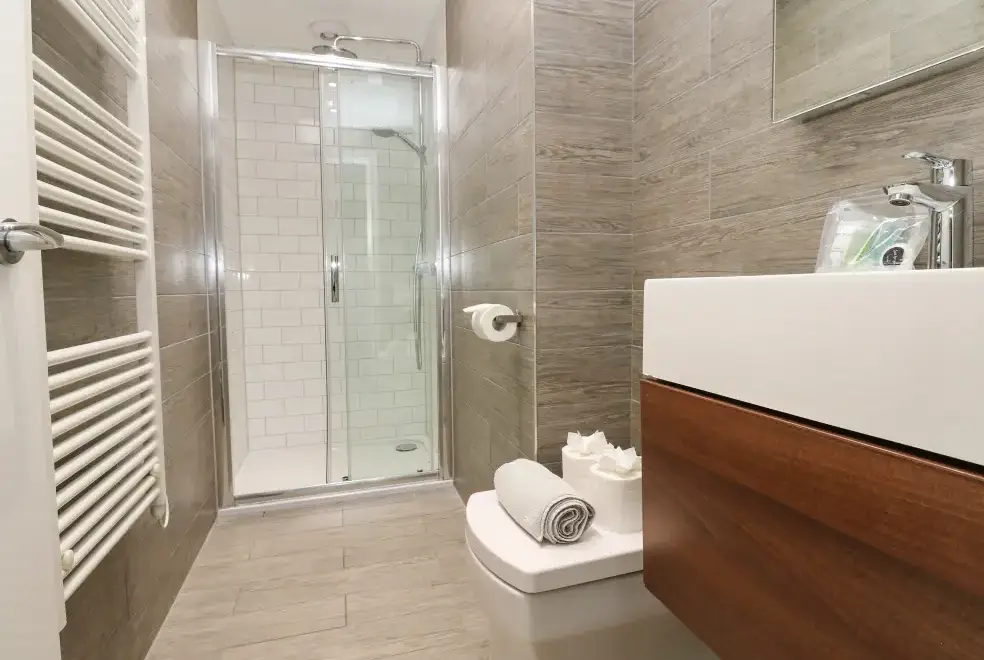 Shower room at Restharrow Lodge