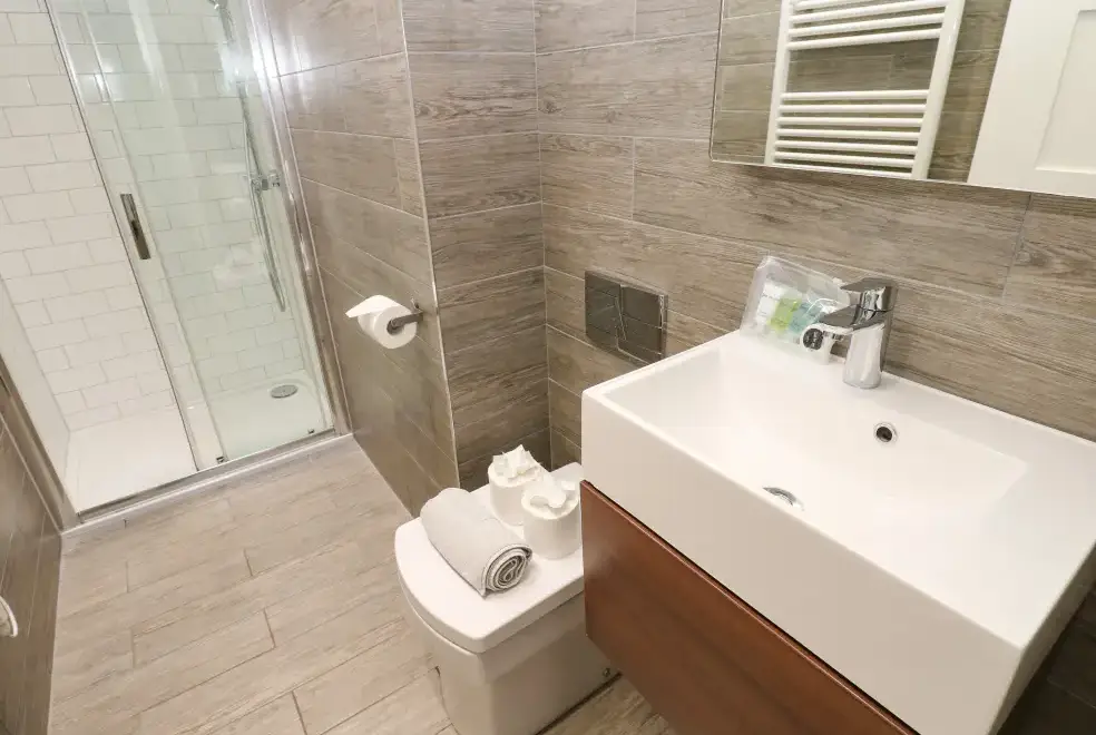 Shower room at Restharrow Lodge