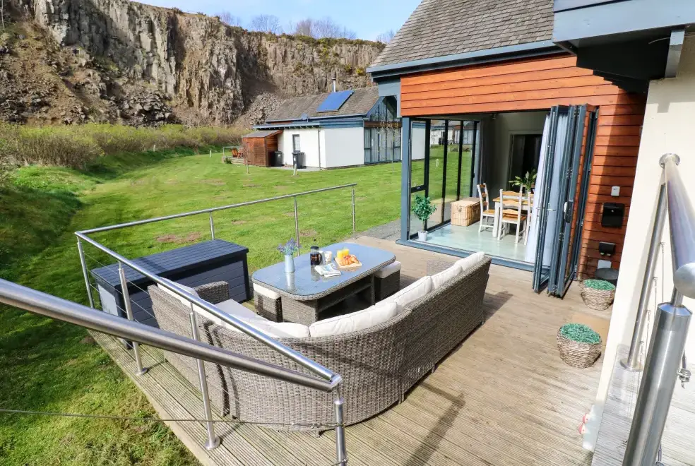 Decked area at Restharrow Lodge