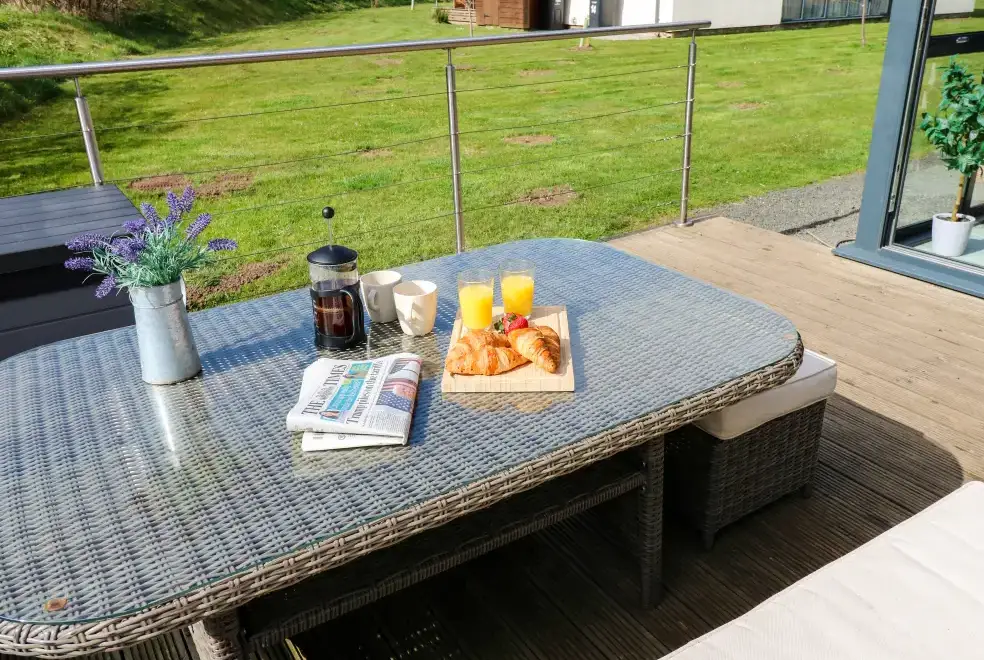 Decked area at Restharrow Lodge