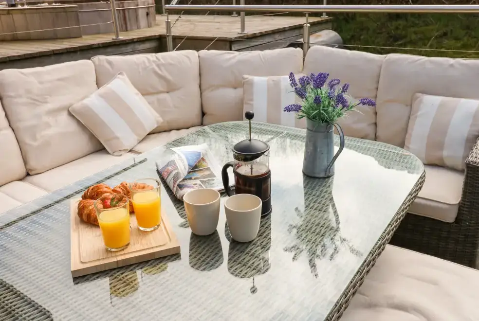 Decked area at Restharrow Lodge
