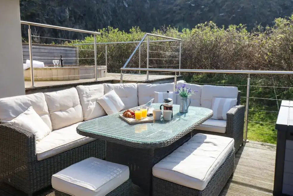 Decked area at Restharrow Lodge
