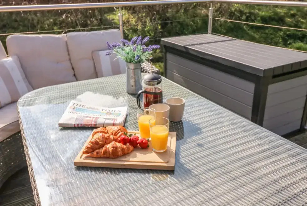 Decked area at Restharrow Lodge