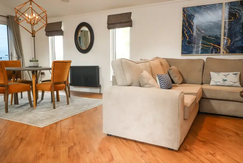 Open plan living area at Retreat By The Bowers