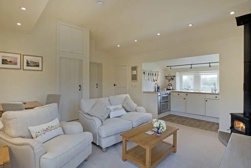 Open plan living area at Reynard Ing Cottage