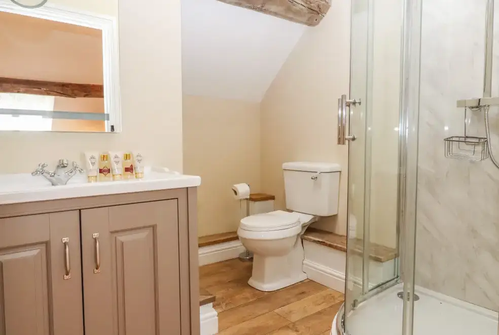 Ensuite bathroom at Rhandregynwen Hall