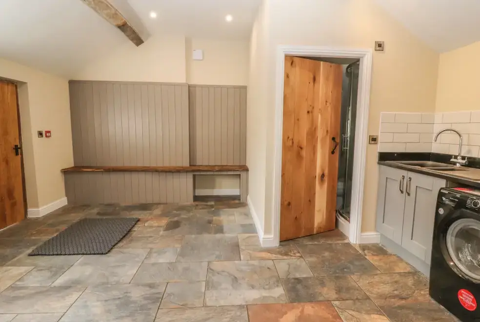 Boot room at Rhandregynwen Hall