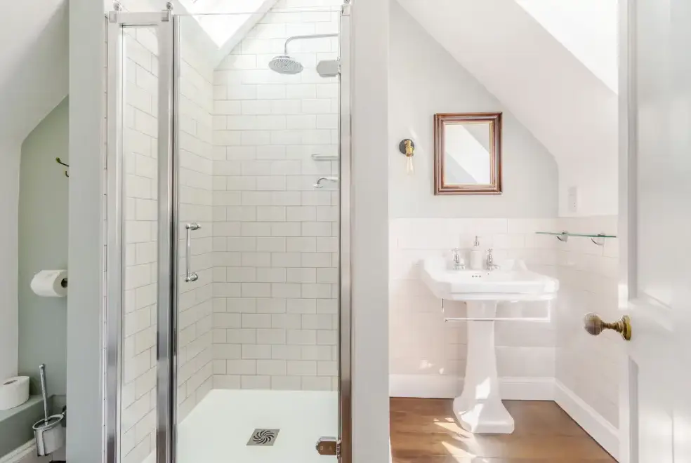 Shower room at Rhodewood Lodge