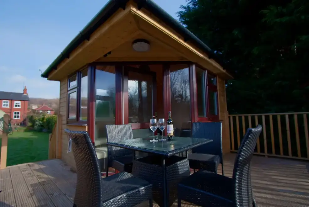 Decked area at River Bank Cottage