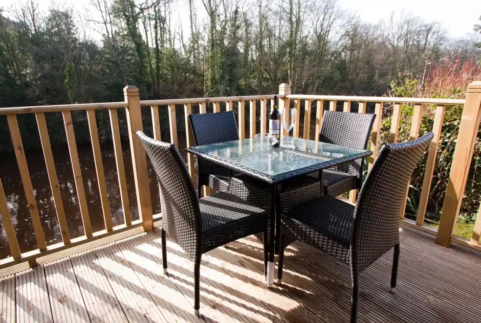 Decked area at River Bank Cottage