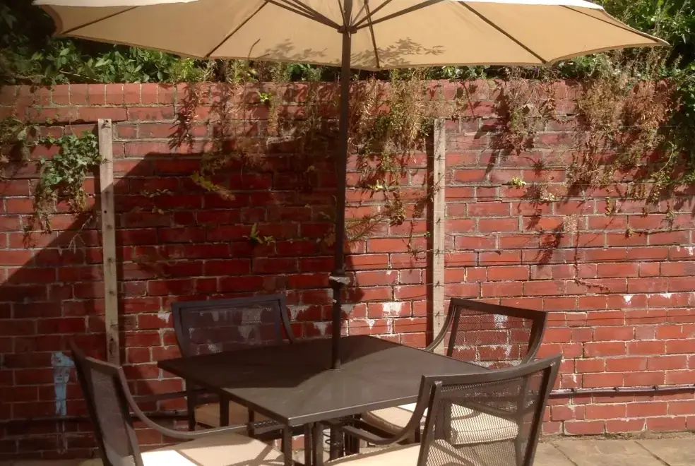 Patio area at River Bank Cottage